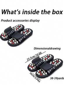 Acupoint Massage Slippers Sandal For Men Feet Chinese Acupressure Therapy Medical Rotating Foot Massager Shoes Unisex Mother's Day Flowers, Personalized Gifts For Mom, Last Minute Gifts, Mother's Day Ideas, Mothering Sunday Gifts, Handmade Cards For Mum, Best Mother's Day Gifts Under $50 - Black - View 5