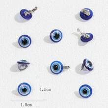 10pcs Blue Devil's Eye Hair Clip Ladies Personality Dreadlocks Fine Glitter Hair Buckle Detachable Headwear Street, Claw Clips, Hair Claws, Clips For Hair, Hair Slide, Hair Barrettes, School Stuff
