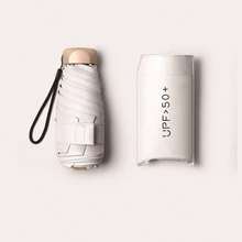 1 pieza Paraguas ultraligero de 5 pliegues, parasol plegable compacto de 6 varillas, paraguas de doble uso para sombra y lluvia - Multicolor - Ver 6