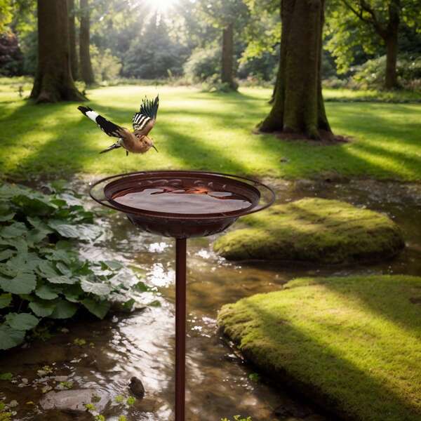 1pc Vintage Distressed Copper-Color Bird Feeder Bowl - Bird Bath - Bird Feeder, Garden Decor, Perfect Gift For Bird Lovers, Elegant Garden Feature - Cast Iron Birdbath - Outdoor Birdbath