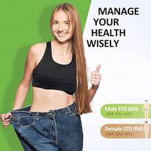 ZJchao Calibrador de Grasa Corporal, Calibrador Profesional de Pliegues Cutáneos de Doble Resorte Y Herramienta de Cinta Métrica de Grasa Corporal para Medir con Precisión IMC Y Pliegue (Rojo) - blanco - Ver 8