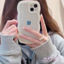 Compatible With IPhone 16 Case, 16Pro Case, 16Plus, 16ProMax, Korean, Stylish, Wave, Cute, IPhone15 Case, IPhone15pro Case, Shockproof, Clear Back, IPhone14, 14Pro Case, Clear, Wavy, Wavy, IPhone13, Transparent, Soft, Magnet, Wireless Charging, IPhone12 Case - 白色 - 查看 2