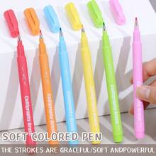 6 Stücke Wasserbasierte Farbstifte Set, Filzstifte in Makronen-Farben, Kalligraphiestifte für tägliches Schreiben, Tagebuch, Notizen und Zeichnen, geeignet als Schulmaterial