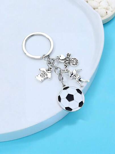 Porte-clés de sport | Thème football, avec maillots, joueurs et éléments de football, porte-clés multi-éléments pour fans, accessoires scolaires, de voiture. Mignon, gothique, Y2K