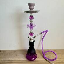 1pc Middle Size Dual Hose Quad Tube Hookah Shisha Set, Glass Hookah Pipe & Accessories, No Electricity Required - one-size - View 12