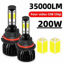 2pcs ROADSUN Car LED Headlight Bulbs H7 H4 H11 H13 9005/HB3 9006/HB4 9007 200W High/Low Beam 12V Universal For Vehicles, Batteries Not Included - 黑色 - 查看 10