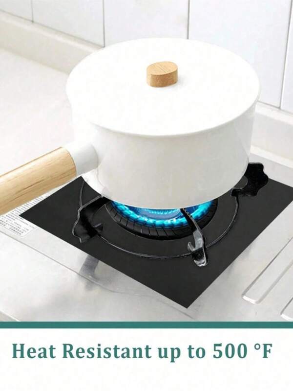1/4/6 Piezas Cubiertas reutilizables y antiadherentes para quemadores de cocina de gas, protectores para quemadores de cocina de gas, resistentes al calor, aptos para lavavajillas, 10.6"X10.6"