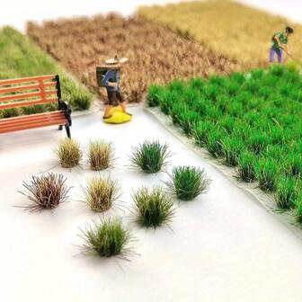 91tufts/Box Static Model Grass Tuft, Model Grass Tufts For Patios Static Grass Tufts Grass For For Crafts Mini Scene Decor For DIY Model Railroad Scenery