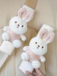 1 件可爱卡通汽车安全带套，蓬松毛绒肩垫，适合所有季节