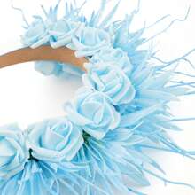 1Pc Feather Headbands For Women Double Sided Foam Flower Crown Headband Wide Hairband Flower Headpiece For Wedding Party Halloween