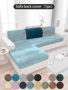 1 pieza Funda de cojín de sofá de peluche de zorro plateado gris oscuro, minimalista clásica, funda protectora decorativa a prueba de polvo de unicolor y elástica, adecuada para hotel, dormitorio, decoración de sala de estar, decoración de habitación, negro, gris claro, caqui, decoración de otoño, decoración de habitación, vuelta al colegio, útiles escolares