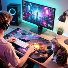 Extra Large Custom Mouse Pad: Personalized Gaming Desk Mat, Non-Slip Rubber Base, Water-Repellent Surface - 35.4 X 19.68 Inch