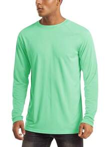 Men's Long Sleeve Shirts UPF 50+ UV Sun Protection Athletic Shirts For Hiking Running Workout Rash Guard-2025 - Beach Glass - View 1