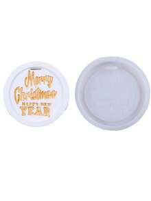 1pc New Christmas Round Letter Pendant Aroma Stone Plaster Silicone Mold DIY Plaster Resin Diffuser Stone Car Decor Closet Hanger Silicone Mold - White - View 3