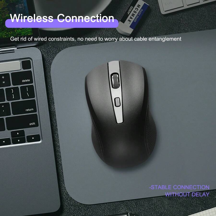 Wireless Mouse 2.4G Laptop Mouse Gaming Mouse With Usb Receiver, Laptop Cordless Mouse, Essential Portable Computer Mouse For Home Work - Multicolor - View 1
