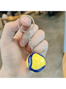 1 件时尚 3.8 厘米足球/排球 PVC 钥匙扣，PVC 排球钥匙扣配件，商务排球礼品，沙滩球运动员礼物，男女学校汽车配件可爱哥特 Y2k - 彩色 - 查看 11