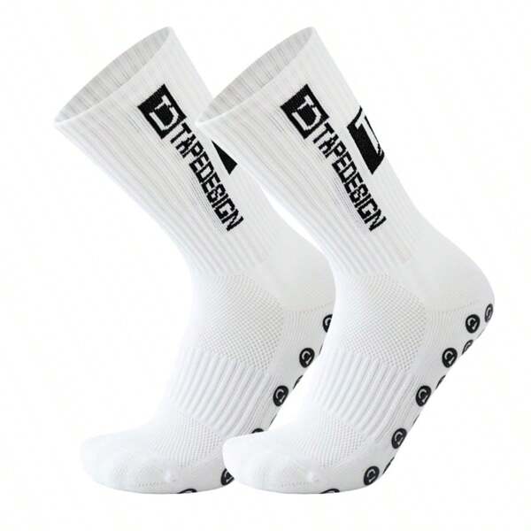 1 Pair Of Outdoor Lettering Non-Slip Football Sports Socks