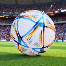 1pc Professional Level #5 Football, With Vibrant Colorful Design - Durable PVC, Machine Stitched Panels, For Training & Match, All Grounds Use, Football Equipment, Dynamic Sports Design, High Quality Stitching - Multicolor - View 1