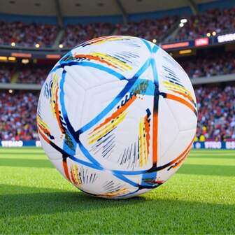 1pc Professional Level #5 Football, With Vibrant Colorful Design - Durable PVC, Machine Stitched Panels, For Training & Match, All Grounds Use, Football Equipment, Dynamic Sports Design, High Quality Stitching