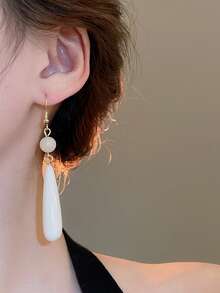 Andkiss 一对波西米亚渐变水滴吊坠耳环