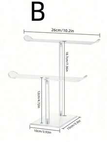 1 件亚克力 T 形透明展示架，适用于头带、发夹、珠宝、项链、手链 - 無色 - 查看 4