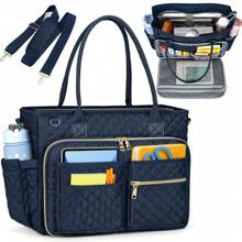 Teacher Tote Bag 15.6 Inch Laptop Bag For Women Work Bag Laptop Tote Nurse Bag Professional Computer Messenger Bag With Insulated Pocket, Laptop Briefcase For Office, College, Nursing