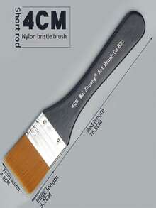 7 件套木柄尼龙刷毛平头画笔，适用于学生美术、水彩、丙烯画、墙绘、烧烤、油画、工艺用品 - 彩色 - 查看 16