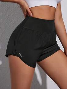 Plus Size Women's High Waist Elastic Drawstring Sports Shorts, Suitable For Running, Yoga, Outdoor Tennis, Golf, All-Match, Spring/Summer