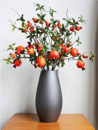 1 ST/2 STUKS Kunstmatige Granaatappeltak met Steel 29,92 Inch Kunstfruit voor Vaas Realistische Nep Granaatappelboomtak voor Keukendecoratie Huis Bruiloft Feest Boerderij Tuin Lente Zomer Decor