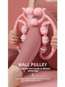 按摩滚轮抗脂肪按摩器身体腿部瘦身滚轮瑜伽训练器U型普拉提肌肉放松滚轮（水滴滚轮） - 粉色 - 查看 9