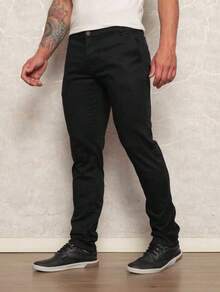 MEN'S JOGGER PANTS JEANS AND TWILL ADJUSTABLE ELASTIC UNISEX Direct From The Factory - màu đen - Xem 2
