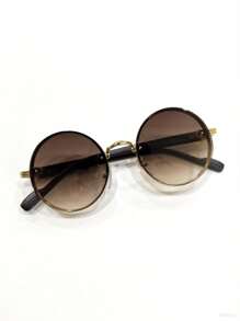1 pièce Lunettes noires rondes à la mode, lunettes de soleil mode pour hommes et femmes en métal, lunettes de mode rétro punk élégantes, convient pour les shooting de plage d'été, les voyages essentiels, le choix idéal pour les fêtes, le port quotidien, la pêche, les voyages et le camping (branches en grain de bois avec motifs aléatoires) pour les vacances à la plage d'été, les activités extérieures, les voyages