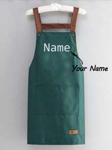 1pc Customized Kitchen Cooking Apron, Custom Print Apron - Personalized Cooking Apron, Custom Logo Apron, Chef Apron, Custom Name Apron, Gift For Bakers, BBQ Apron, Kitchen Apron, Modern Polyester Oil-Proof Apron, Black Kitchen Apron, Polyester Apron For Garden, Kitchen And Housework Perfect For Home, Restaurant, And Kitchen Cooking, Suitable For Mother's Day, Wedding Season, Graduation Season, Gifts For Family And Friends