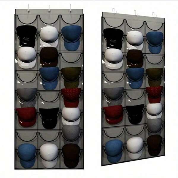 18/24 Pockets Hanging Door Hat Organizer Bag, Hat Storage Bag, Household Items Storage Bag, Sock Organizer Bag, Bra Organizer Bag, Over The Door Storage Bag