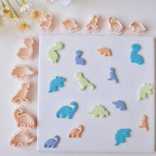 5 件/套恐龙形状聚合物粘土切割器，用于耳环和珠宝制作，霸王龙图案粘土切割模具，用于手工吊坠和项链，雷龙粘土工艺工具 - Animal - 查看 4