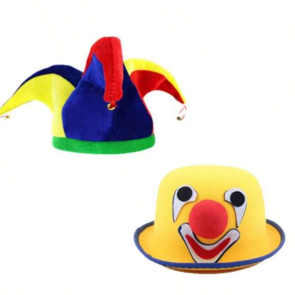 Halloween Party Celebration Performance Clown Hat, Masquerade Ball Costume Fancy Dress Prop, Comical Tall Hat