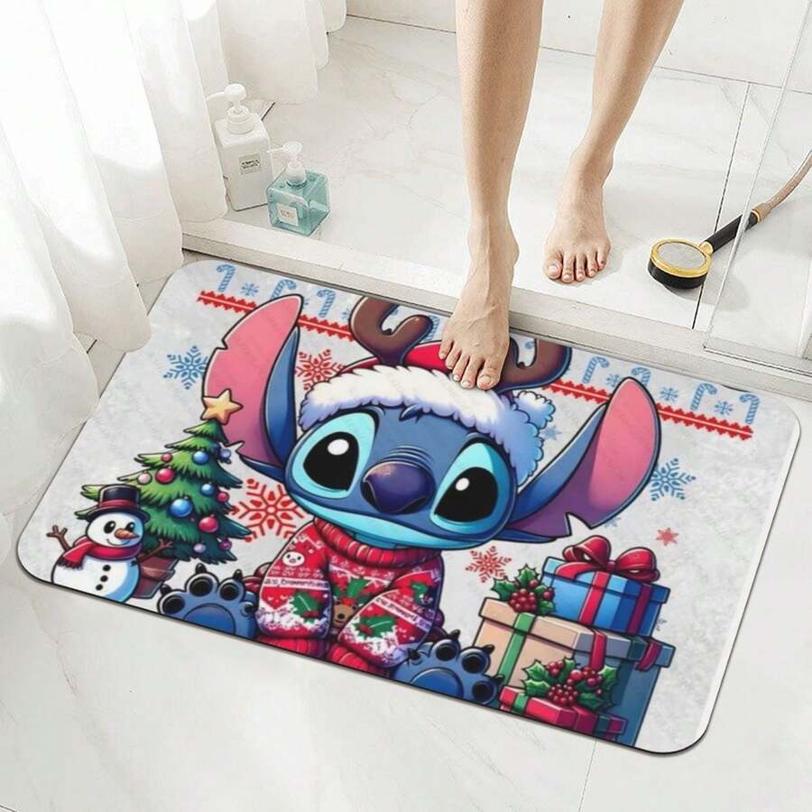Disney Disney Christmas Series Bathroom Mat, Silicone Anti Slip And