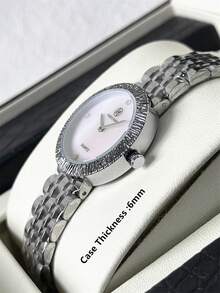 PABLO RAEZ 1pc Lady Watch Pink Jewelry Accessories Women Wristwatch Vintage Charming Original Brand New Fashion AAA Stainless Steel Bracelets Chain Luxury Silver Color Non Tarnish Party Girls Casual CD Dress Watch Metal Steel Heavy Strap 50M Water Resistant Simple Casual Clock Female Elegant Rhinestone Quartz Watch - one-size - View 8