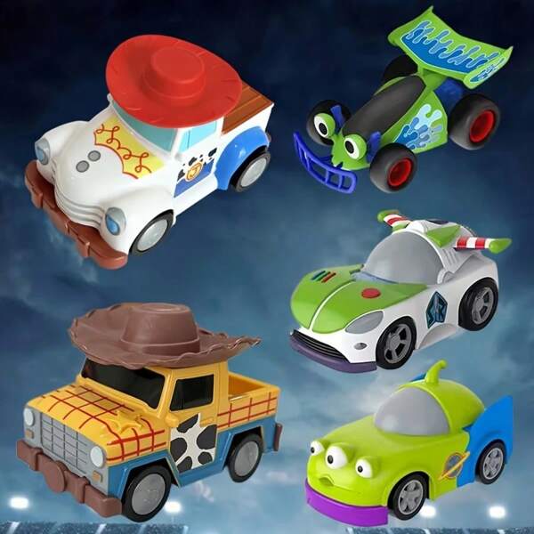 1pc Random Woody Car Model Toy, Movable Inertial Car, Racing Car Series Model, Anime Peripherals Model Collection, Suitable For Living Room Desktop Decoration, Ideal Gift For Friends, Birthday Gift, No Power Required