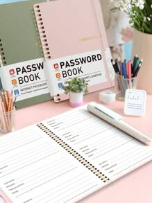 1pc Simple Password Book, Minimalist 52 Sheets Advanced Address Password Manager With Website Password Quick Access Username And Password Storage Perfect For Home Office Internet Computer Logins,Back To School Supplies