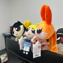 THE POWERPUFF GIRLS 23 厘米经典可爱飞天小女警毛绒玩具娃娃，蓬松泡泡小狗卡通填充动物生日礼物 - 彩色 - 查看 4