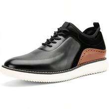 Men's Oxford Shoes Dress Shoes Men's Lightweight Lace-Up Fashion Shoes-20256688 - 黑色-01 - 查看 1