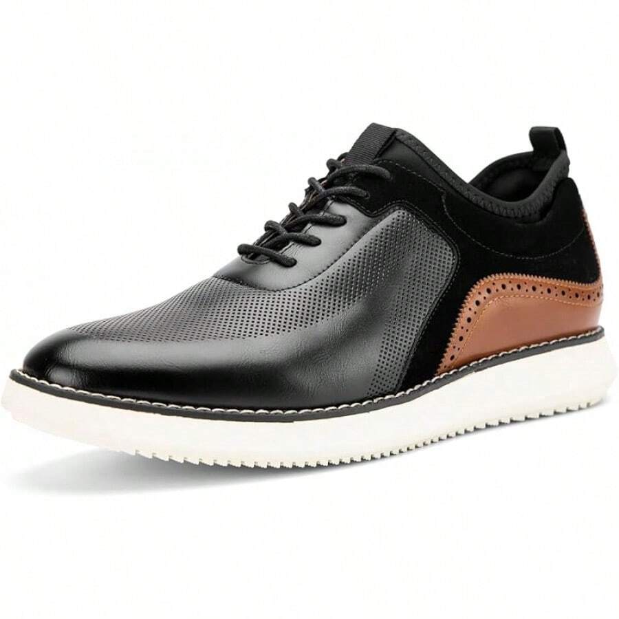 Men's Oxford Shoes Dress Shoes Men's Lightweight Lace-Up Fashion Shoes-20256688 - 黑色-01 - 查看 1