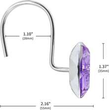 MitoVilla Purple Shower Curtain Hooks Rings, Metal Shower Hooks Shower Curtain Liner, Purple Rust Proof Shower Rings Curtain Accessories And Bathroom Shower Rod, 12 Pack Bathroom Set - Purple - View 2
