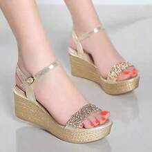 Women Platforms & Wedge Sandals - Gold - View 3