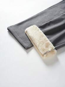 Women'S Thermal Lined Straight Leg Sweatpants, Warm And Comfortable Casual Pants For Winter Tights