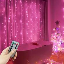 1 件 3x1m/3x2m/3x3m USB 供电窗帘仙女灯串，无需电池，用于婚礼背景、派对墙面装饰，适合圣诞节、感恩节、复活节、万圣节、家居照明，暖白/彩色，8 种模式，节日、情人节、卧室、浪漫求婚、生日、新年、母亲节、斋月装饰，室内/室外使用