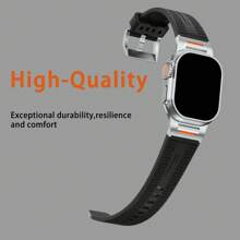 Bands Compatible With Apple Watch Band 49mm 46mm 45mm 44mm Wristband, Rugged Men Sport Silicone Strap Compatible With Apple Watch Ultra 2/1 Series 10 9 8 7 6/SE 5 4 3 2 1