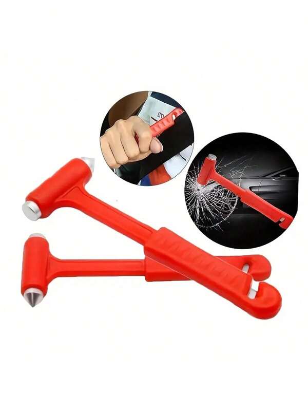 1 Pieza Martillo De Seguridad Multifuncional Tres En Uno, Equipo De Seguridad De Automóvil Para Romper Ventanas, Martillo De Seguridad Sólido Mini, Herramienta De Escape De Seguridad Montada En El Coche