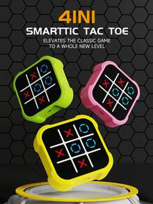 1pc Kids 4IN1 TIC TAC TOE Game Toy 1V1 Battle,Whack-A-Mole,Memory Challenge Party Board Puzzle Game Console For Boys Girls Christmas Gifts